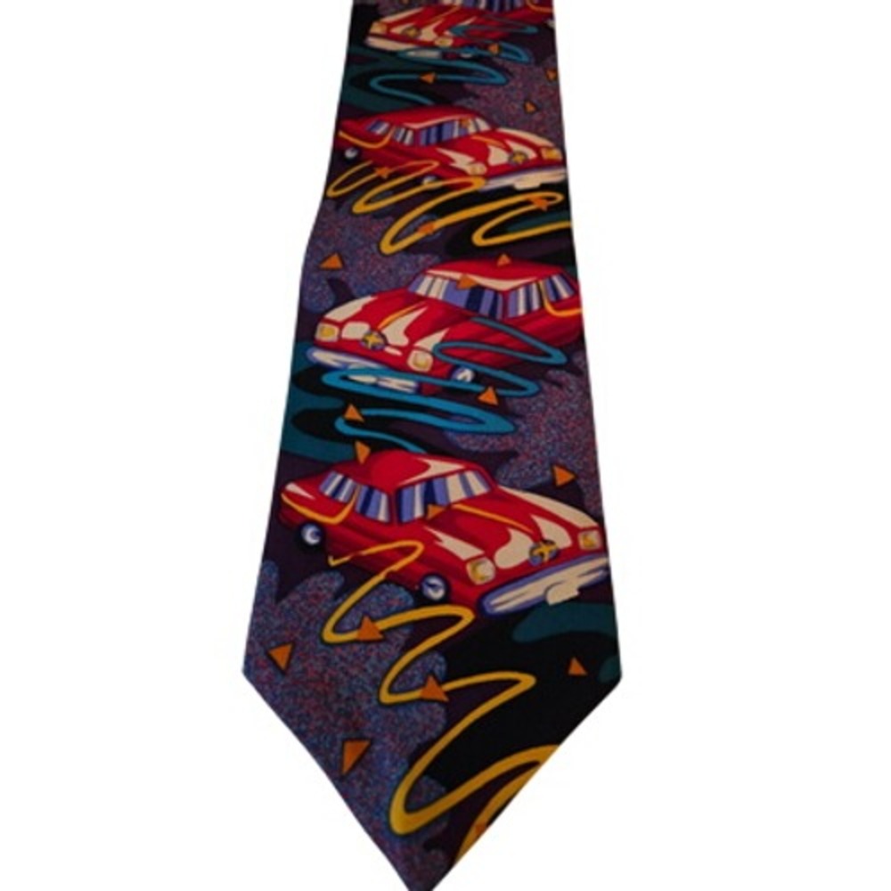The Beatles‎ Tie Mens Purple Drive My Car 1966 Graphic Silk Apple Corps 1990
